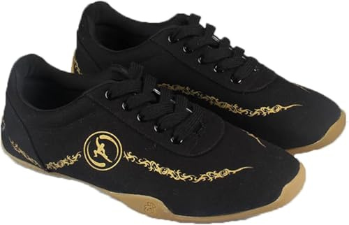 Taekwondo Skor, Kung Fu Taichi Lätta Skor Tai Chi Skor Sommar Andningsbar Canvas Kampsport Skor Träningsskor Kung Fu Skor Taekwondo Skor, Black, 38 EU