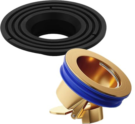 Sifone di scarico per pavimento doccia con riduttore foro di scarico, tappo per fognatura in ottone anti-odore, guarnizione tagliabile per cucina e bagno (nero)