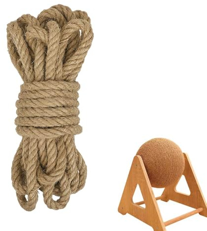 EULAPGOE Cuerda de Yute Natural 12 mm Grosor 11 m Longitud para Manualidades, jardín, decoración rústica, Embalaje y Bricolaje