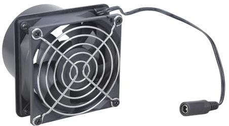 GMBYLBY Ventilatore da 80 mm, 12 V, 0,33 A, design con doppio cuscinetto a sfera, per serra, casa degli animali domestici, aspirazione fumi di saldatura, ventilazione, ventola di scarico con piastra
