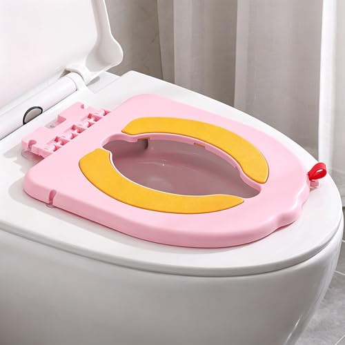 Gxdamxz Asiento de Inodoro Plegable para Niños, Reductor de WC Portátil para Viajes, Adaptador de Baño Antideslizante