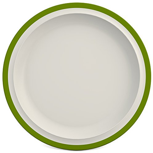 Ornamin Teller flach Ø 26 cm Rand grün Melamin (Modell 504) / Menüteller, Speiseteller