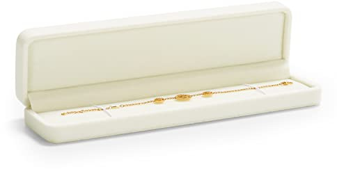 Oirlv Terciopelo Blanco Caja para Colgante,Caja para Collar,Necklace Gift Box,Necklace Box,para San Valentín,Aniversario,Expositor De Joyas