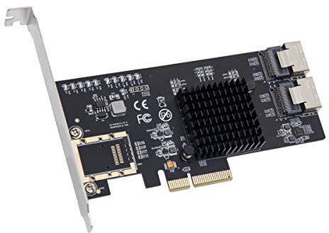 IO Crest 8 Port SATA III Non-RAID PCI-e x4 Controller Card Supports FreeNAS and ZFS RAID - Includes Mini SAS to SATA Breack out Cables