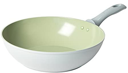 SALTER Earth Wokpfanne, Induktionsgeeignet mit Titan-Keramik Antihaft-Beschichtung, PFAS/PFOA-frei, Hoher Rand, Leicht zu Reinigen, Bakelit-Griff, 28 cm
