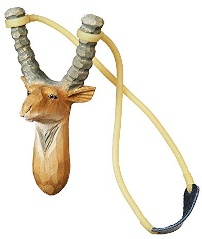 Pixelstudio Steinschleuder für Kinder mit Tier Motiven aus Holz Zwille Schleuder Geschenk für Jungen Hirsch