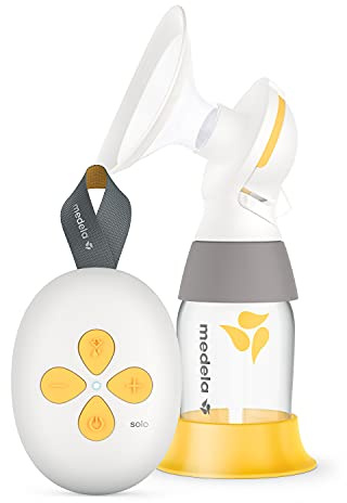 Medela Solo-Milchpumpe, elektrisch, einfach, leise, wiederaufladbar über USB, mit PersonalFit Flex und 2-Phasen Expression Technologie von Medela