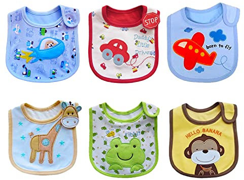 SLOSH Baby Lätzchen Babylätzchen Wasserdichte mit Klettverschluss für Neugeborene Niño Niñas Jungen Mädchen Unisex Set (Blau)