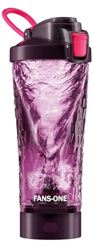 FANS-ONE Electric Protein Shaker Bottle, Lockable Electric Blender Cup, 24oz Tritan USB Rechargeable Mixer, Portable Blender Shaker Cups for Protein Shakes for Women Men, Purple