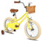 JOYSTAR 14 Zoll Kinderfahrrad für Kleinkinder 3-5 Jahre Mädchen, Mädchenfahrrad mit Stützrädern & Korb, Kinderfahrrad Gelb