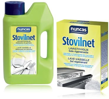 Nuncas Stovilnet Lavastoviglie Detersivo in Polvere - 1.2 Kg & Stovilnet Lavastoviglie Sale rigenerante - 1,5kg