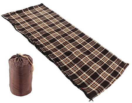 Sac De Couchage Polaire Sac De Couchage d'hiver Portable Sac De Couchage Chaud par Temps Froid Doublure Léger Extérieur Adultes Sac De Couchage Chaud(Café à Carreaux)