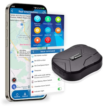 4G Traceur GPS TK905 avec Micro et Magnétique Tracker GPS Carte SIM Batterie Rechargeable, Alarme Vibrante, Gestion Multi-appareils, Installation Magnétique, Positionnement Précis pour Moto et Voiture