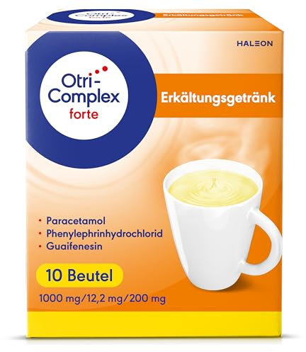 OtriComplex forte Erkältungsgetränk, 1000 mg Paracetamol, 12,2 mg Phenylephrinhydrochlorid, 200 mg Guaifenesin, 10 Beutel