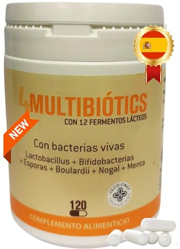 DIETÉTICA EUROPEA probioticos intestinales con bacterias VIVAS saccharomyces boulardii 50mg Regula la microbiota - probioticos y prebioticos intestinales lactobacillus acidophilus Fabricado en España