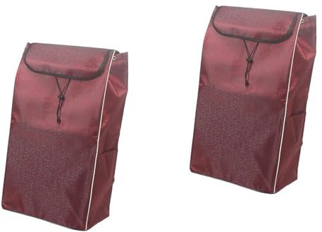 80L Sac De Remplacement De Chariot À Main - Sac De Caddie Étanche En Tissu Oxford, Sac De Rechange De Chariot, Sacs De Courses Réutilisables, Sac De Remplacement Pour Chariot, 38X30X70CM(Rot,2PCS)