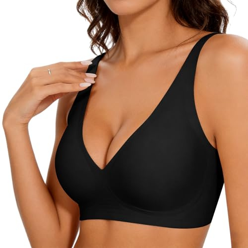 Mayoii Jelly Bra for Women, Push Up Wireless Bra, Seamless Non Wired Everyday Bra, Soft Ice Silk Comfort T‑Shirt Bra