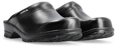 Sika 149 Sabots traditionnels ouverts avec large coupe et semelle en bois – Idéal pour l'industrie alimentaire et les loisirs. - Noir - Noir , 41 EU