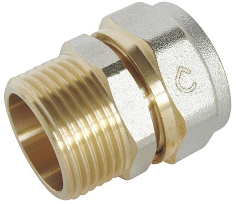 SOMATHERM FOR YOU, Raccord droit à visser pour tube multicouche Ø20 M20/27, facile à installer sans outil, étanchéité optimale, démontable, compatible eau chaude/froide, pression max 10 bars