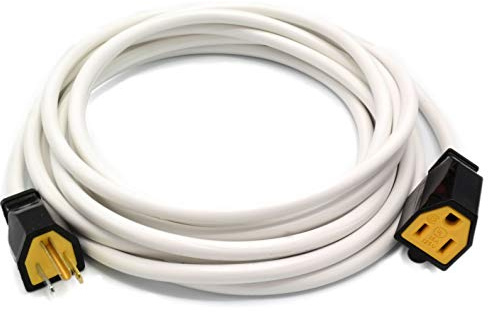 HDIUK North american USA Mains extension lead 3 wire with ground NEMA (5 Metre, White)