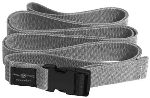 Hugger Mugger Quick-Release 10 ft. Yoga Strap - Gray - Super Strong Cotton, Easy to Attach and Release, Easily Adjustable