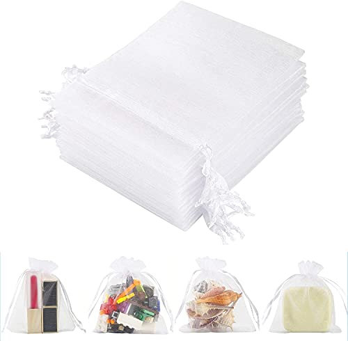 Organzasäckchen 50 pcs Gift Bags ，Schmuckbeutel Kordelzug ，Organza Bag， Geschenkbeutel Klein zum Befüllen Für Festival süßigkeiten Party Und Hochzeit Beutel Lavender Bags(10x15)