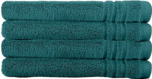La Vida Premium Gästehandtuch-Set 4-teilig Petrol, 100% Frottee-Baumwolle, 480g/m², weich und saugstark, fürs Badezimmer, Oeko-Tex 100 Zertifiziert, 4 x Gästetuch