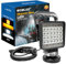 WOWLED Magnetic Light Bar, Amber & White Dual Color LED Work Light mit Magnetfuß, tragbarer Campingscheinwerfer, 72W Zigarettenanzünder, Autoscheinwerfer für LKW Traktor Anhänger Rasenmäher