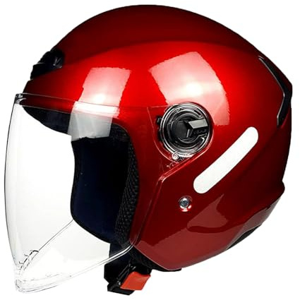 JATIBOSH Halbschalenhelm mit ECE-Zulassung Motorradhelm für Damen und Herren Erwachsene Rollerhelm Cruiser Chopper Skateboardhelm Motorradhalbhelm mit Visier