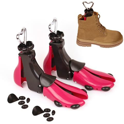 issdem Adjustable Boot Stretcher for Men Size 7-10, Shoe Widener Stretcher, Shoe Trees for Women Size 4.5-8 (Pink for Women UK size 4.5-8)