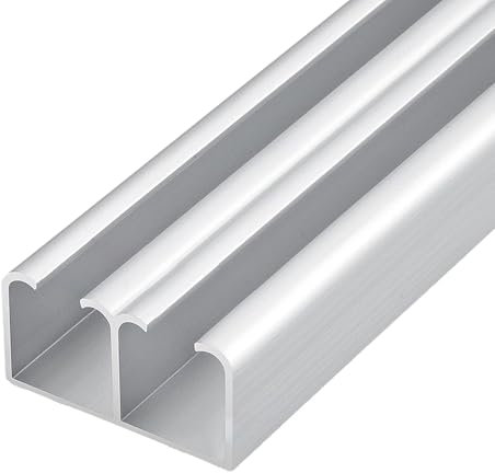 Machtiging Aluminium Sliding Door Track,Heavy Duty Sliding Door Hardware Kit For Double Doors,Sliding Door Kit Track Rail,Pocket Barn Door Track Program,for Closet,Cabinet,Wardrobe,Glass Doors