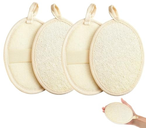 4 Pack Loofah Sponge – Exfoliating Body Scrubber, Ideal for Bath, Shower, and Skin Care Routine