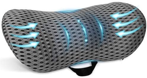KIMIGOCuscino Lombare Ergonomico in Memory Foam,Supporto Lombare Letto,Cuscino Schiena con Rivestimento Traspirante e Cinturino Regolabile,Supporto Lombare per Auto per Auto,Sedia Ufficio,Letto,Divano