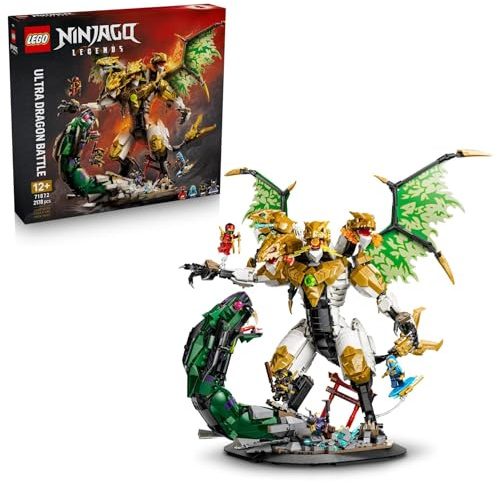 LEGO NINJAGO Battaglia dell’Ultra Drago Giocattolo - con Action Figure a 4 Teste, Serpente e 4 Minifigure con Katana - Decorazione Cameretta - Regalo per Bambini da 12 Anni e per Fan Adolescenti 71872