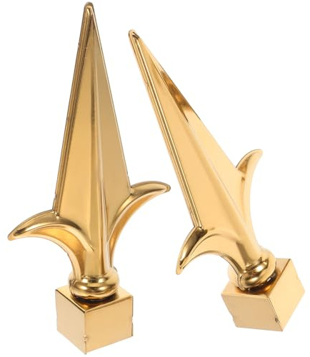 DEARMAMY Puntale per Asta della Bandiera in Metallo 2 Pezzi, Accessori Decorativi Floreali per Aste Portabandiera, Terminale per Recinzioni da Cortile