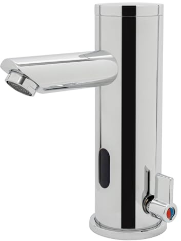 Rubinetto a infrarossi per bagno con sensore, automatico, senza contatto, a induzione, con regolazione della temperatura, miscelatore monocomando, per lavabo, bagno
