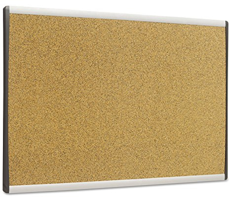 Quartet Bulletin Board, 24 x 14, Corkboard, Cubicle, Arc, Aluminum Frame (ARCB2414)