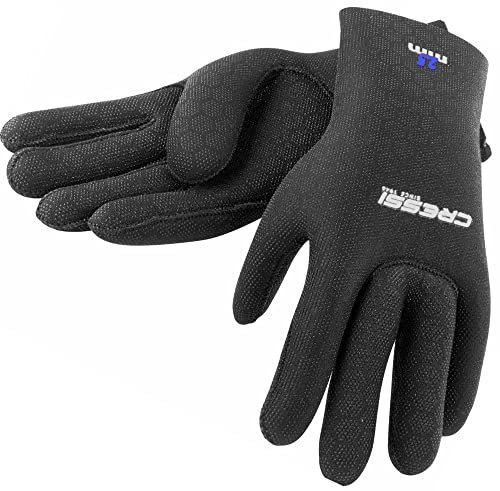 Cressi Neoprenhandschuhe High Stretch, Schwarz/Logo Blau, M