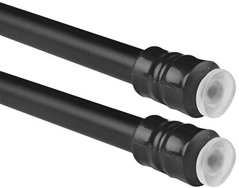 Bestlivings 2er Pack Klemmstange (Schwarz) Schraubtechnik ausziehbar 80-120 cm, Gardinenstange Klemmen, für leichte Gardinen, kein Bohren - Kleben