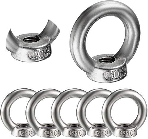 Tuerca anular M10 de acero inoxidable 304, 6 unidades, forma de anillo métrico, para lifting Eye, tuerca ocular fundida y pulida, ideal para elevadores