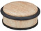Relaxdays 4 x Türstopper Boden, für schwere Türen, Edelstahl, Gummi, flach, Holzoptik Bodenpuffer, H x D: 5 x 10,5 cm, Natur