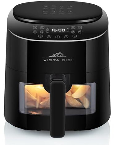 ETA Heißluftfritteuse Vista Digi I 4.3 Liter Fritteuse I 1300 Watt I 40-220°C I Ansichtsfenster I Touch Display I Timer