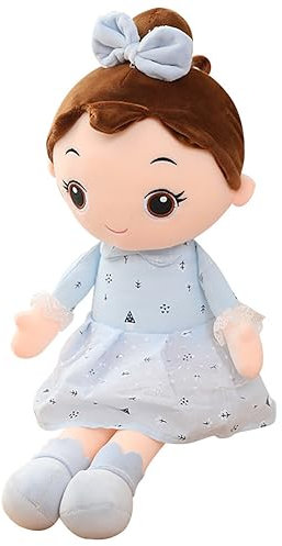 JAWSEU Kuschelpuppe Weiche Stoffpuppe, 45CM Mädchen Plüschpuppe Gefüllte Puppen mit Kleidung Haaren Niedliches Prinzessin Fee Stofftier Fee Spielzeug Weihnachten Geschenk Für Baby Kinder