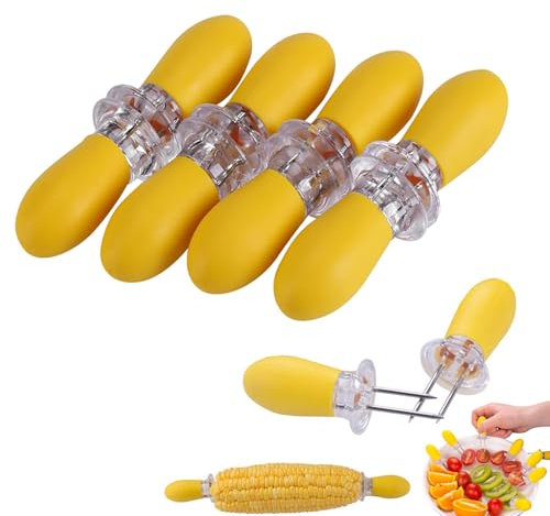8 Stück Maiskolbenhalter, Edelstahl, Maisspieße, Maispickel, Maiskolbenhalter, Grillspießhalter, Kochutensilienhalter für Zuhause, Kochen, Grillen