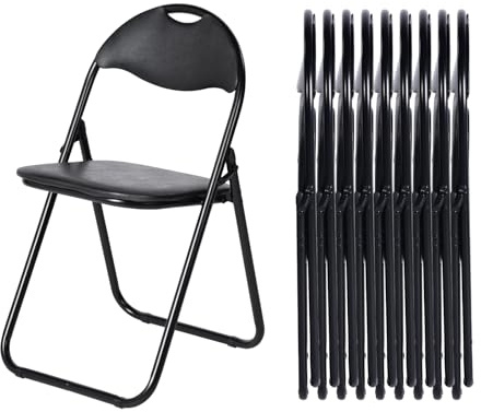IPOTIUS Lot de 10 Chaises Pliantes, Capacité 154kg, chaises de Salle à Manger Pliantes, Confortable, avec rembourré et matelassé, chaises Pliantes pour Cuisine, Bureau, extérieur, Jardin