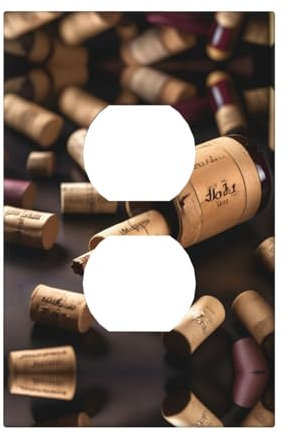 Cubiertas de salida con estampado de corcho para botellas de vino, 1 placa de pared de tamaño estándar, cubiertas de placas frontales de policarbonato de doble salida