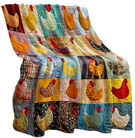 Générique Couverture Poulet - Couette Pliable | Couvure Douce et Respirante pour ami, Pique-Nique, canapé-lit, intérieur, Chambre à Coucher, Anniversaires, Pendaison de crémaillère, cverture mignonn