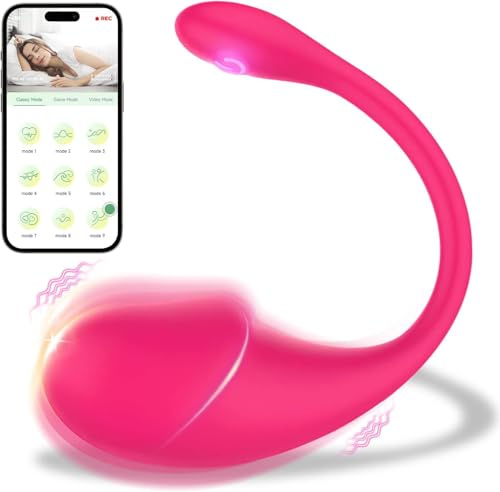 Vibradorador Mujer Juguetes Eróticos Vibradores dobles Vibrador Mando Distancia App 10 Modos Vibradorador Clitoris Juguetes Sexuales Consoladores.. para Mujer con Vibración Bolas chinas (Red-1)