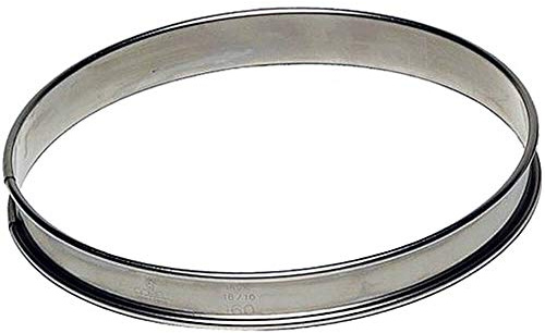 Gobel - Cercle à Tarte en Inox Ø 22 cm - Cercle à Pâtisserie bords roulés - Hauteur 2 cm - Démoulage Rapide et Parfait - Qualité Professionnelle - Fabriqué en France