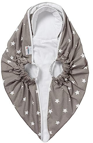 Snugglebundl - Die Babydecke mit Griffen (Grey with White Stars)